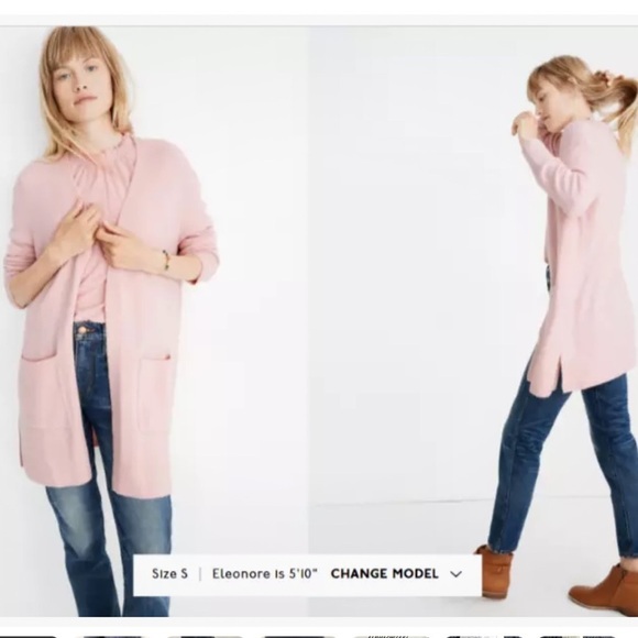 Madewell Sz XXS Kent Cardigan In Coziest Yarn Blue Alpaca Merino Wool Blend - Picture 2 of 7